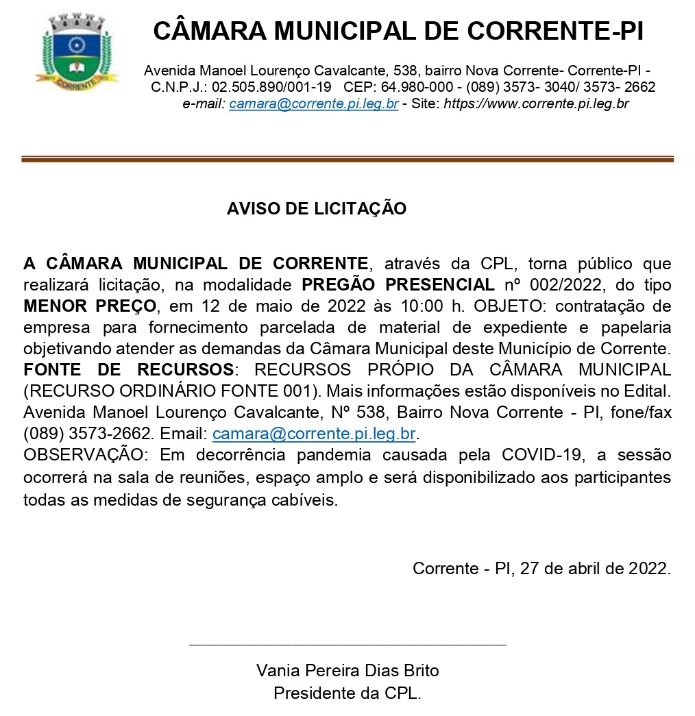 Prefeitura de Corrente divulga calendário esportivo para 2022