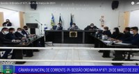 Câmara Municipal de Corrente aprova alteração da alíquota patronal do CorrentePrev 