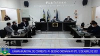 Confira os destaques da 873ª Sessão Ordinária da Câmara Municipal de Corrente